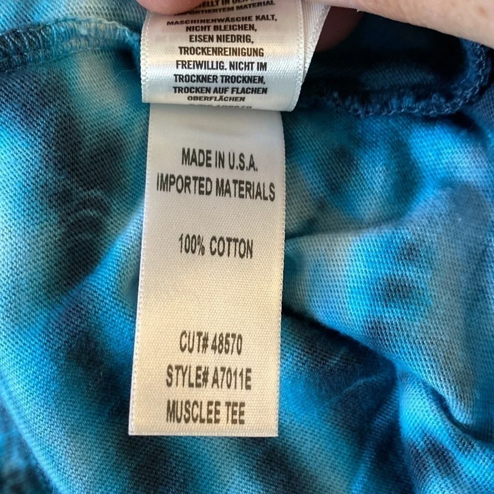 AGOLDE Futura Blue Tie-Dyed Muscle Tee Tank Top Sleeveless size medium - Picture 10 of 10